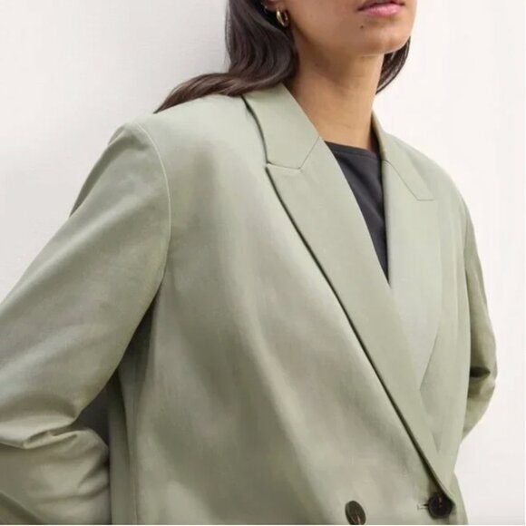 NEW Everlane The Double Breasted Blazer in Buttersmooth Womens 4 Seagrass Green - Picture 3 of 12